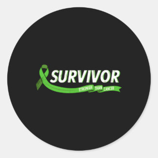 Survivor Stronger Non Hodgkin Lymphoma Cancer Awar Classic Round Sticker