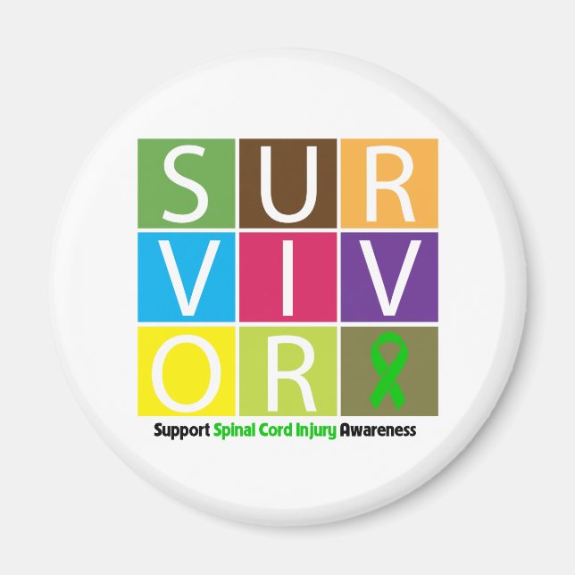 * Survivor Tile Spinal Cord Injury Magnet (Front)