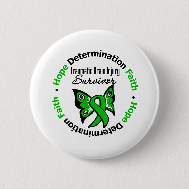 Survivor Traumatic Brain Injury v2 6 Cm Round Badge (Front)