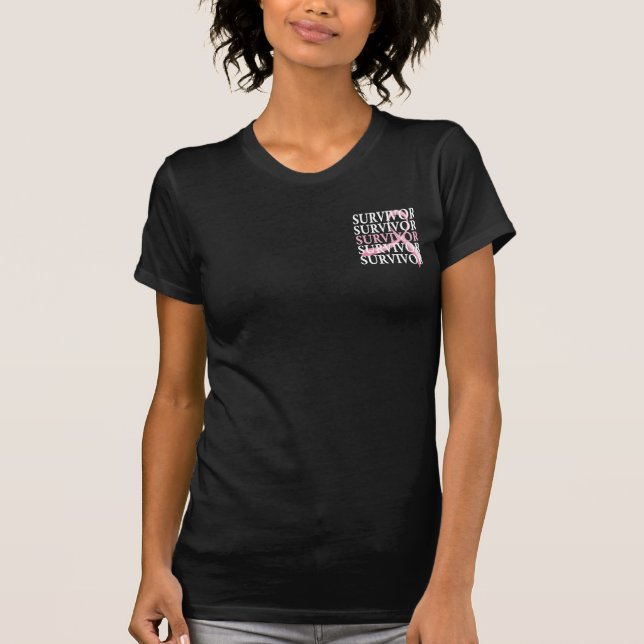 Survivor Whimsical Collage Breast Cancer T-Shirt (Front)