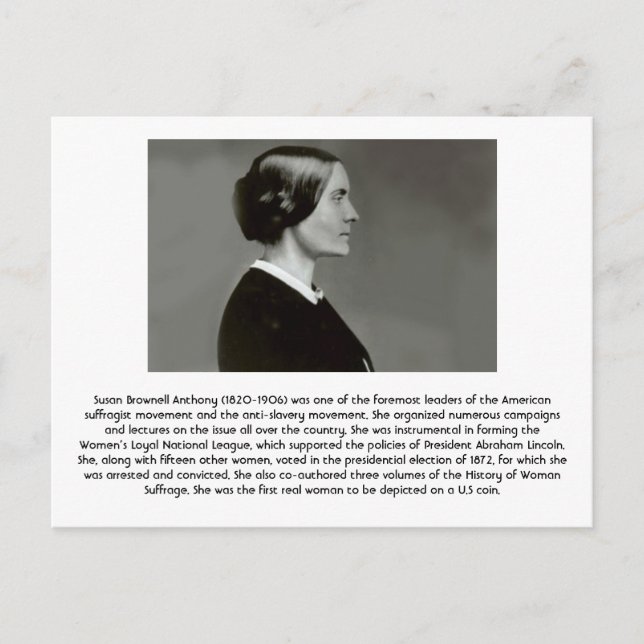 Susan B. Anthony - Feminist Postcard (Front)