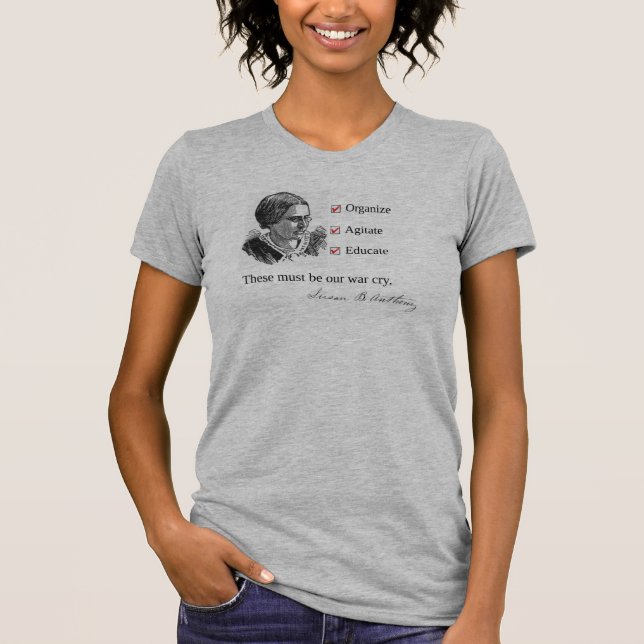 Susan B. Anthony Quote War Cry Fitted T-Shirt (Front)