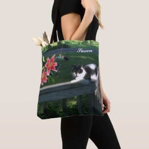 SUSAN -CAT-HUMMINGBIRD TOTE BAG