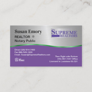 Susan Emory sample Business Card