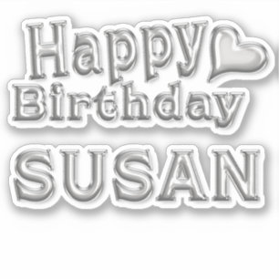 Susan Happy Birthday silver Sticker