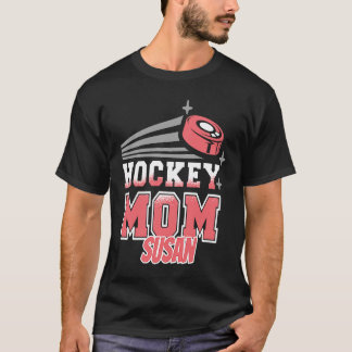 Susan Hockey Mum With Puck Womens T-Shirt