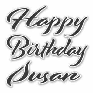 Susan Name First Name black Sticker Birthday