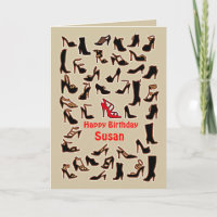 Susan Shoes Happy Birthday Card