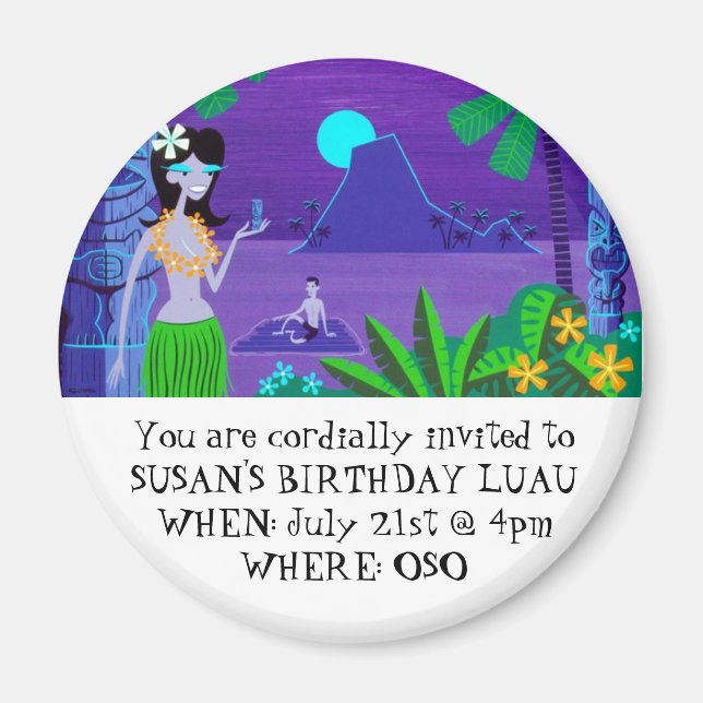 SUSAN'S BIRTHDAY LUAU - Night Magnet (Front)