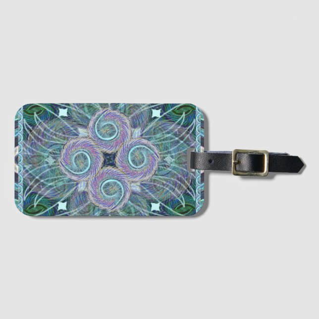 Susea Blu Studios Feather Luggage Tag (Front Horizontal)