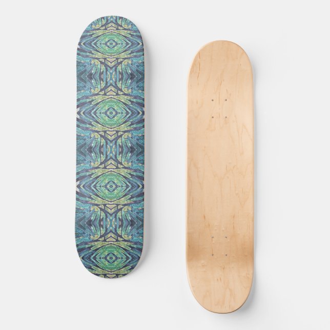 Susea Blu Studios Peacock Skateboard Deck (Front)