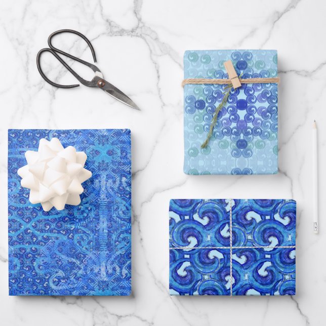 Susea Blu Studios Wave Wrapping Paper (Front)