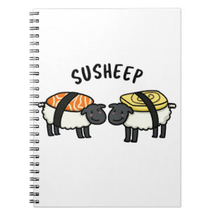 Susheep Funny Sushi Sheep Pun  Notebook