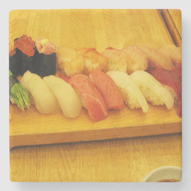 Sushi 寿司 stone coaster (Front)