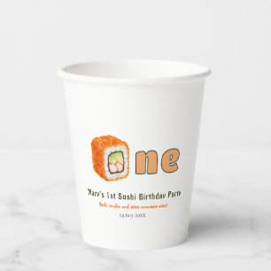 Sushi- 1st Birthday Paper Cups