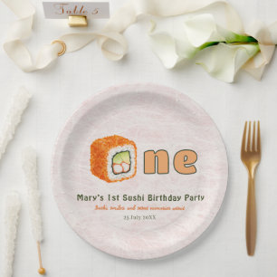 Sushi- 1st Birthday Paper Plate