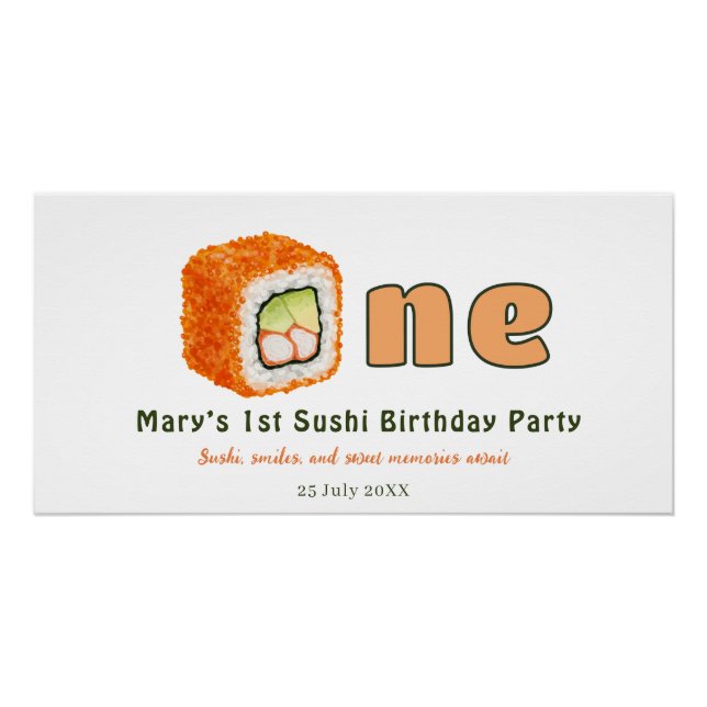 Sushi- 1st Birthday Poster (Front)