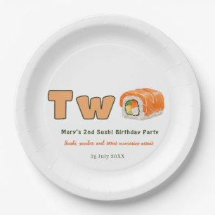  Sushi- 2nd Birthday Paper Plate