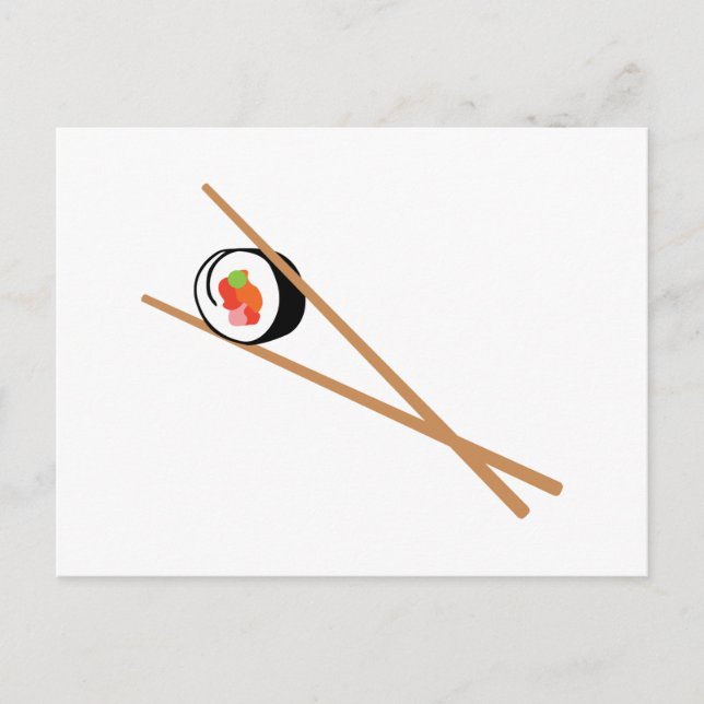 Sushi And Chopsticks Postcard (Front)