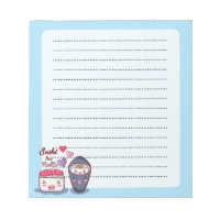 Sushi and Rolls Blue Notepad