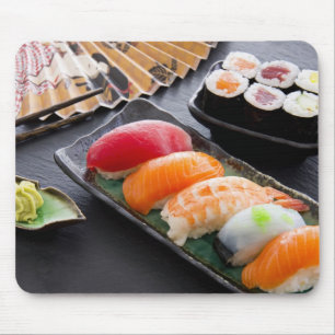 Sushi and rolls mouse pad