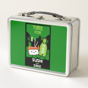 Sushi And Sake Foodies  Metal Lunch Box