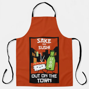 Sushi And Sake Foodies Napkin Apron