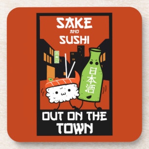 Sushi And Sake Foodies Napkin Coaster