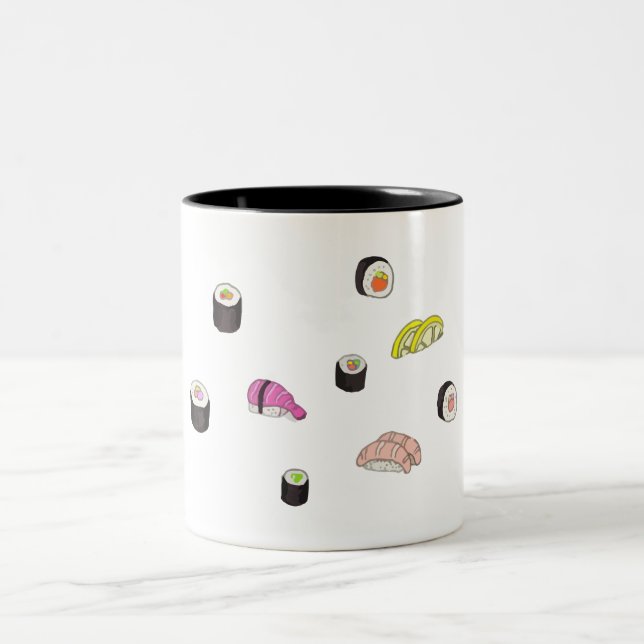 Sushi and Sashimi Two-Tone Coffee Mug (Center)