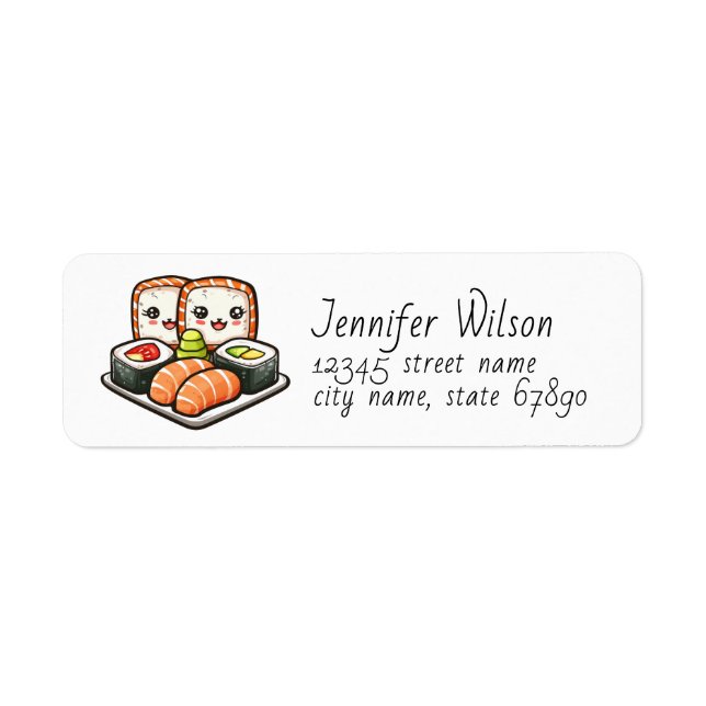 Sushi and Soy Sauce Return Address Labels (Front)