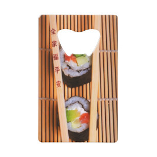 Sushi and wooden chopsticks