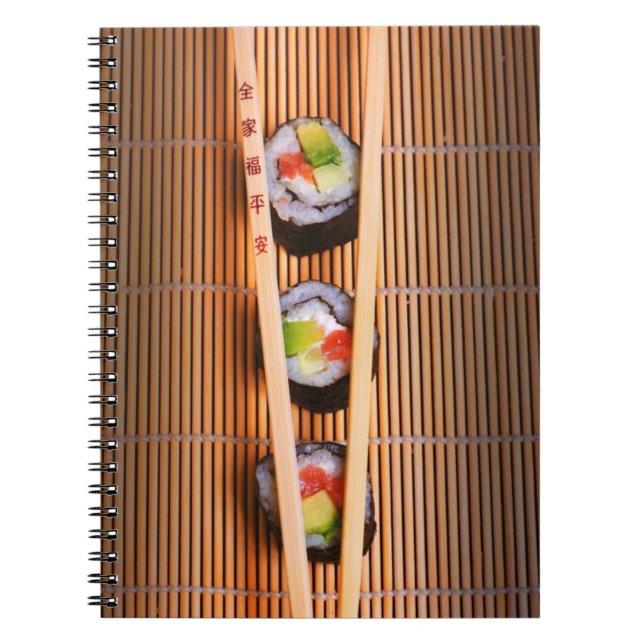 Sushi and wooden chopsticks notebook (Front)