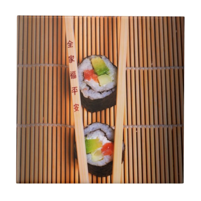 Sushi and wooden chopsticks tile (Front)
