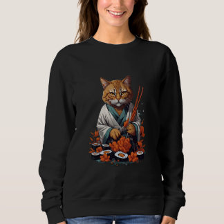Sushi Anime Cat Cats Kawaii Neko Sushi Lover Sweatshirt