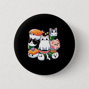 Sushi Anime Cat Sushi Lover Gift 6 Cm Round Badge