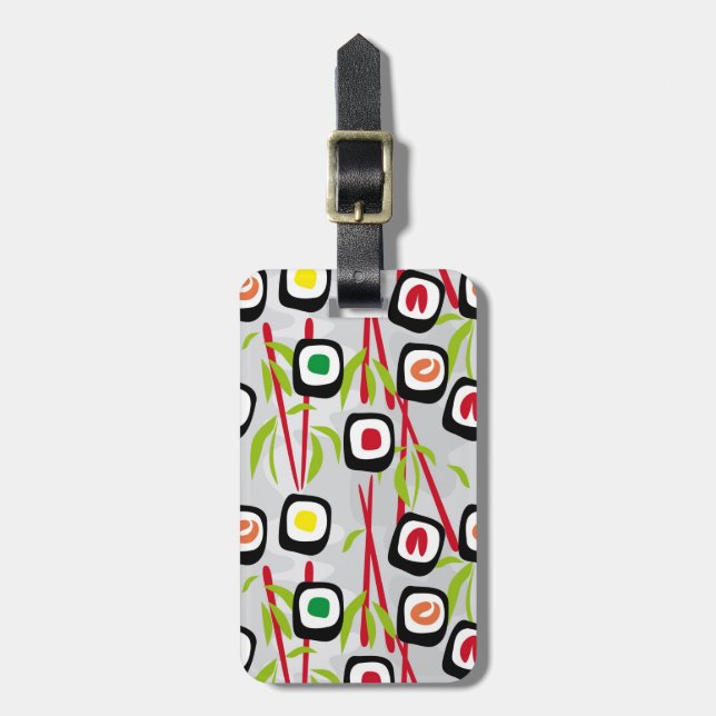 Sushi background luggage tag (Front Vertical)