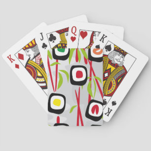 Sushi background playing cards