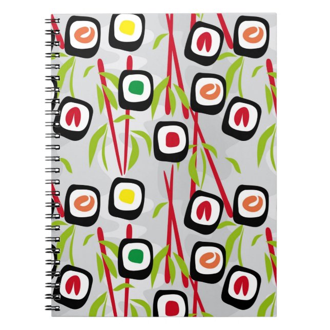 Sushi background spiral notebook (Front)