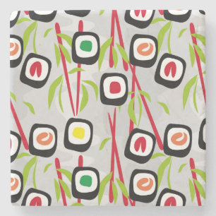 Sushi background stone coaster