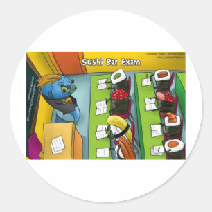 Sushi Bar Exam Tees Mugs Cards Gifts Etc Classic Round Sticker