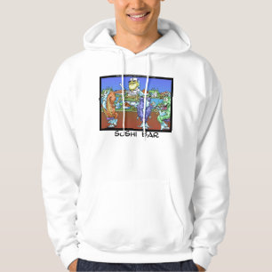 Sushi Bar Where Fish Meet Funny Cartoon Hoodie by