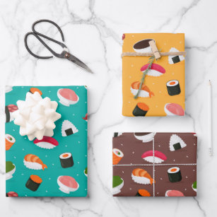 Sushi Bar Wrapping Paper Set of 3