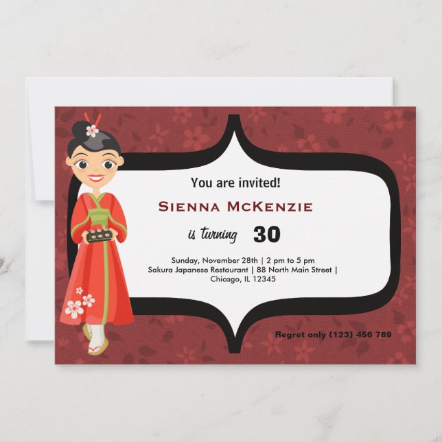 Sushi Birthday Invitation (Front)