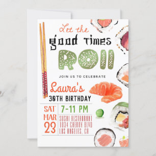 Sushi Birthday Invitation