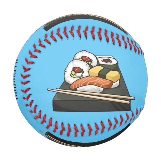 Sushi cartoon illustration  baseball (Front Left)