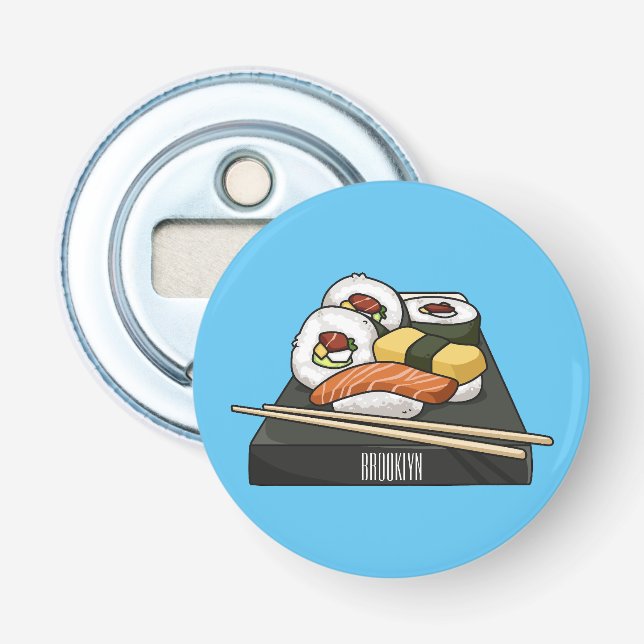 Sushi cartoon illustration  bottle opener (Front)
