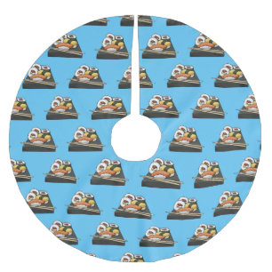 Sushi cartoon illustration  brushed polyester tree skirt
