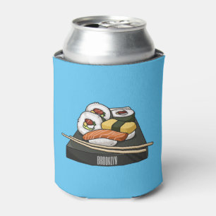 Sushi cartoon illustration can cooler