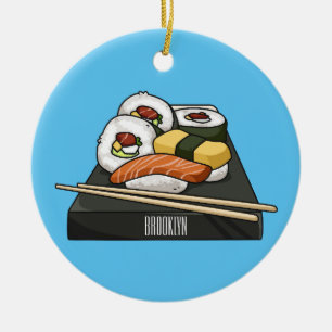 Sushi cartoon illustration  ceramic tree decoration