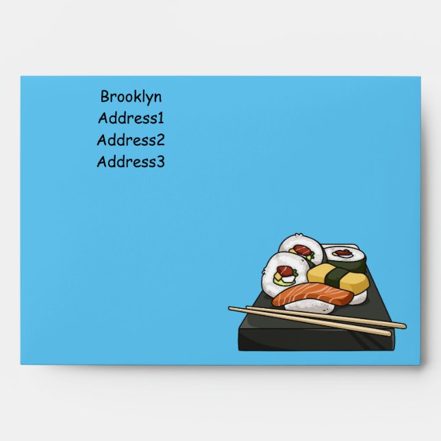 Sushi cartoon illustration envelope (Front)
